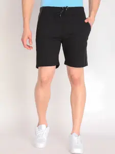 NEVA Men Black Solid Cotton Sports Shorts