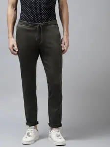 Blackberrys Men Olive Green Solid Phoenix Skinny Fit Trousers