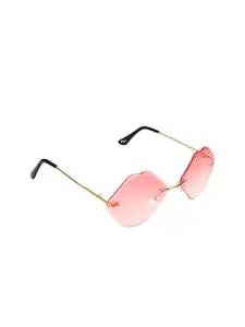 Floyd Women Pink Lens & Gold-Toned Oval Sunglasses with UV Protected Lens