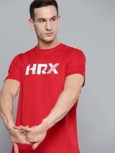 HRX By Hrithik Roshan Training Men Formula Red Rapid-Dry Brand Carrier Tshirts