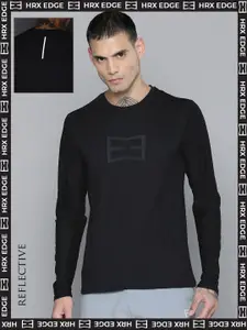 HRX By Hrithik Roshan EDGE Men Black Rapid-Dry Colourblocked T-shirt