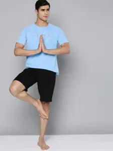 HRX By Hrithik Roshan Yoga Men FROZEN FJORD Pure Cotton Printed Sustainable T-shirt