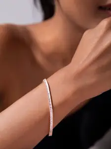 Rubans Voguish Rubans Voguish Women Rose Gold-Plated & White Bracelet