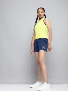 HRX By Hrithik Roshan Active Girls Estate Blue Rapid-Dry Solid Shorts