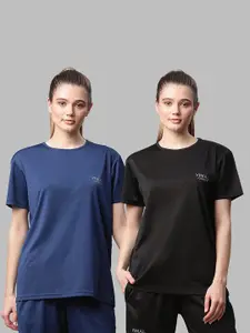 MACK JONNEY JONNEY Women Pack of 2 Black & Blue T-shirts