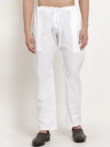 KLOTTHE Men White Solid Cotton Pyjamas