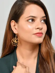 Silvermerc Designs Gold-Toned Floral Drop Earrings