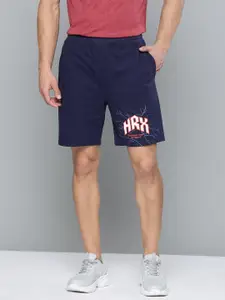 HRX By Hrithik Roshan Lifestyle Men Medieval Blue Bio-Wash Brand Carrier Shorts