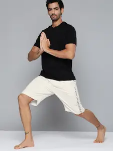 HRX By Hrithik Roshan Yoga Men Oatmeal Mel Organic Cotton Shorts