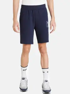 Puma Men Navy Blue Slim Fit Sports Shorts