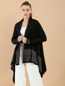 Soch Women Black & White Woven Design Shrug