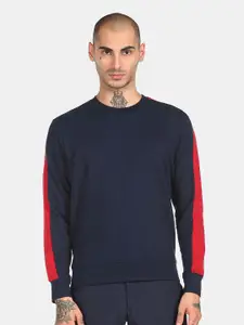 Arrow Sport Men Navy Blue Solid Sweatshirt