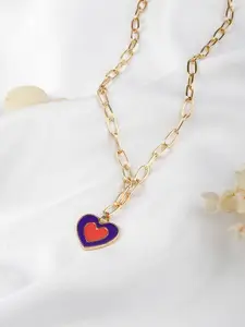 JOKER & WITCH Gold-Toned & Violet Faye Heart Pendant Necklace