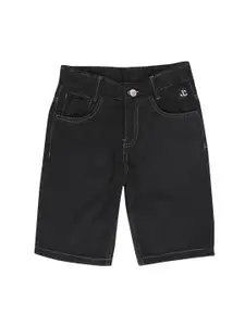 Jean Cafe Boys Black Slim Fit Denim Shorts