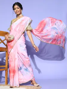 Mitera Tie And Dye Saree With Embellished Border