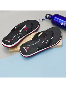 Duke Men Black & White Printed Room Slippers