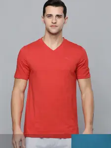 Puma Men Pack Of 2 Solid V-Neck Pure Cotton Casual T-shirts