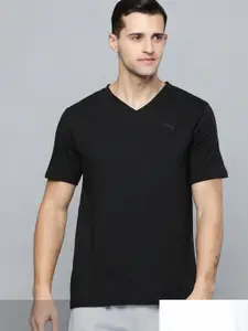 Puma Men Pack Of 2 Solid V-Neck Pure Cotton Casual T-shirts
