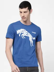 Wrangler Men Blue Printed T-shirt