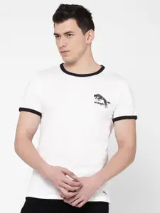 Wrangler Men White & Black T-shirt