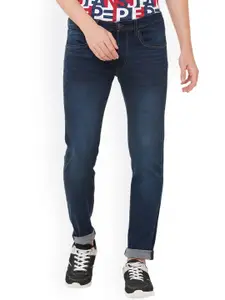 Pepe Jeans Men Blue Tapered Fit Low-Rise Light Fade Stretchable Jeans