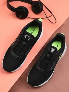 Campus Men Black Mesh Running Shoes