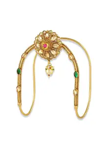 AccessHer Women Pink Brass Gold-Plated Armlet Bracelet