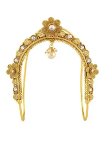 AccessHer Women Gold-Plated & White Brass Armlet Bracelet