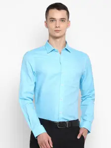 Turtle Men Blue Slim Fit Formal Shirt