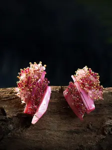 D'oro Pink Studs Earrings