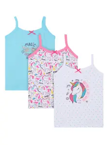 Bodycare Kids Infant Girls Pack Of 3 Assorted Cotton Innerwear Vests KIA9204A-PK001