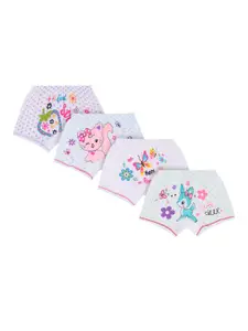 Bodycare Kids Girls Set Of 4 Assorted Floral Printed Shorts