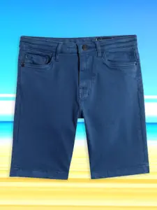 Allen Solly Junior Boys Blue Solid Denim Shorts