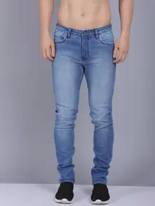CANOE Men Blue Smart Slim Fit Low-Rise Light Fade Jeans 98%COTTON