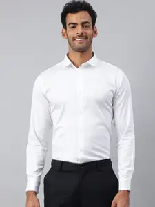 MR BUTTON Men White Slim Fit Formal Shirt