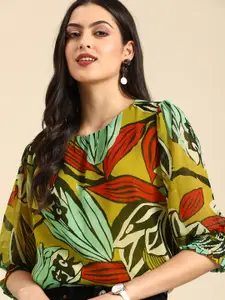 all about you Multicoloured Tropical Print Tropical Top