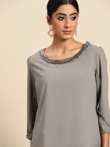 all about you Jewel Neck Top