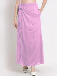 PATRORNA Women Pink Solid Wrap Maxi Skirt