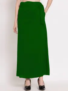 Patrorna Women Green Plus Size Long Wrap Skirt