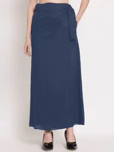 PATRORNA Women Grey Solid Plus Size Wrap Maxi Skirt