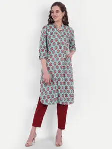SUTI Women Blue Floral Printed Kurta