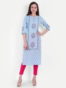 SUTI Women Blue Ethnic Motifs Printed Kurta