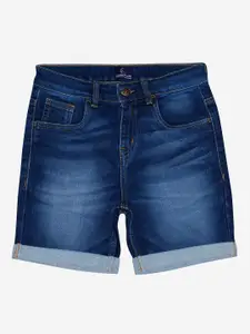 KiddoPanti Boys Blue Washed Denim Shorts