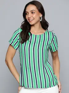 HERE&NOW Green & White Polyester Top