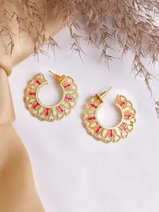 TEEJH Gold-Toned Contemporary Hoop Earrings