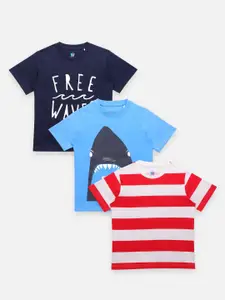 LilPicks Boys Pack of 3 Printed Cotton T-shirts