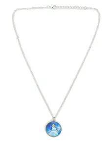 EL REGALO Kids Girls Silver-Toned  Blue Cinderella Necklace