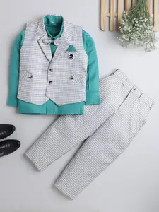 DKGF FASHION Boys Green Shirt with Trousers