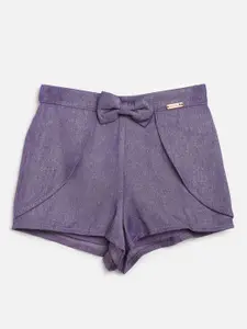 One Friday Girls Lavender Solid Outdoor Shorts