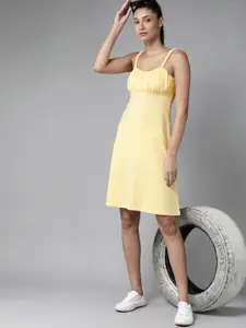 Roadster Yellow Empire Mini Dress